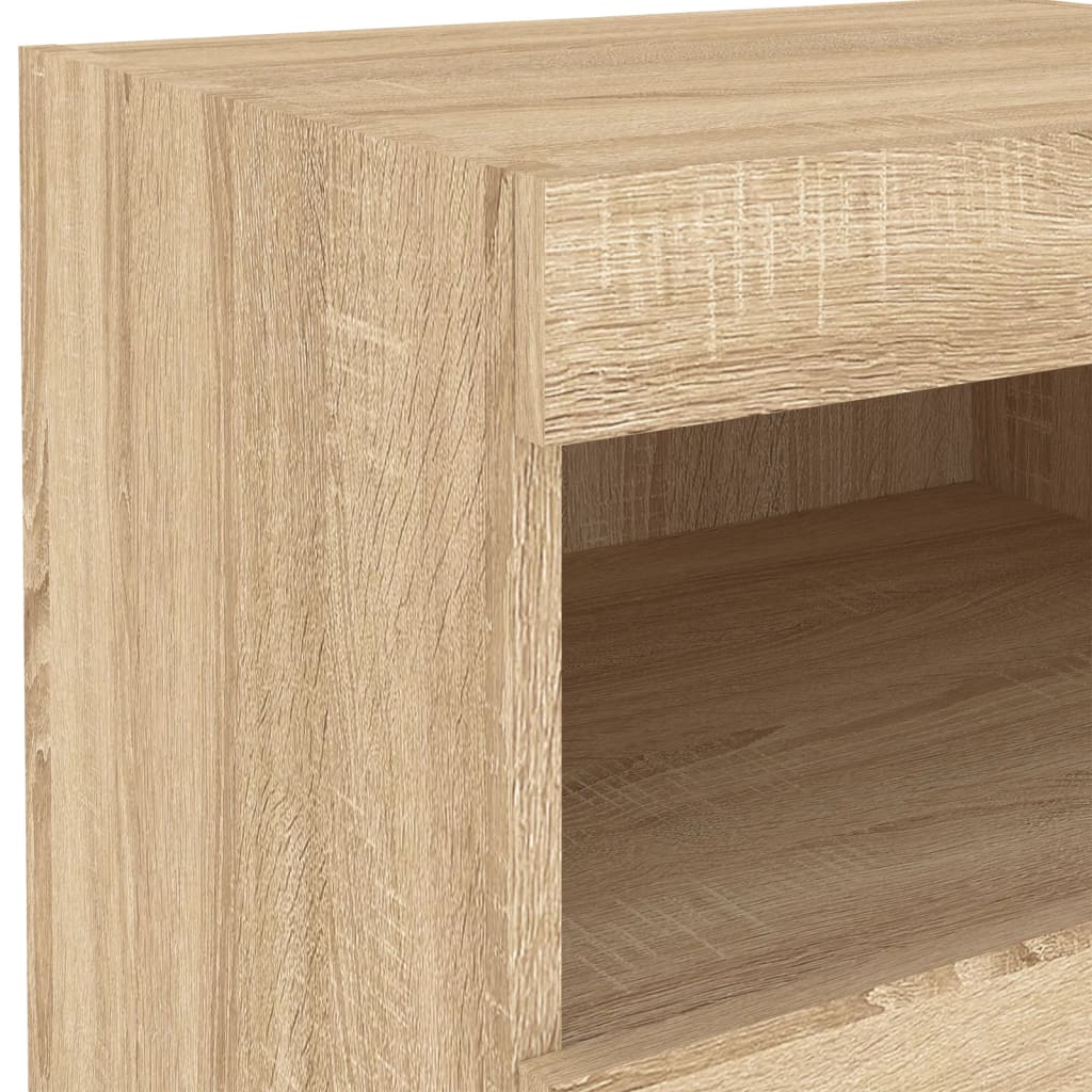 Bedside Cabinet with LED Lights Sonoma Oak 50x40x45 cm