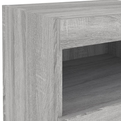 Bedside Cabinet with LED Lights Grey Sonoma 50x40x45 cm