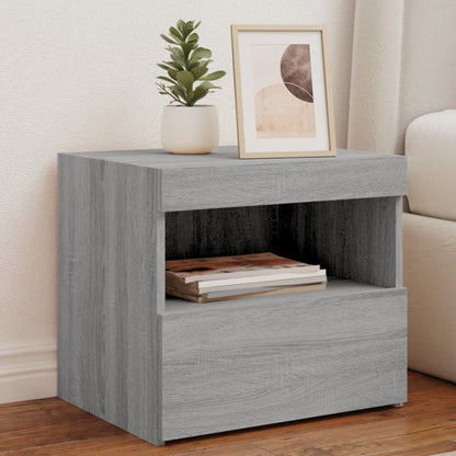 Bedside Cabinets with LED Lights 2 pcs Grey Sonoma 50x40x45 cm