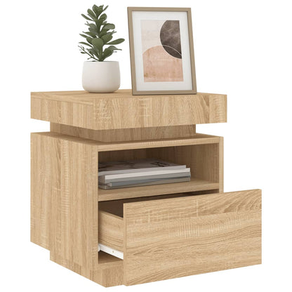 Bedside Cabinet with LED Lights Sonoma Oak 40x39x48.5 cm