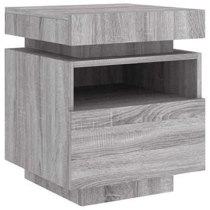 Bedside Cabinets with LED Lights 2 pcs Grey Sonoma 40x39x48.5 cm