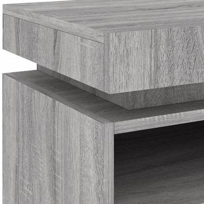 Bedside Cabinets with LED Lights 2 pcs Grey Sonoma 40x39x48.5 cm
