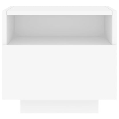 Bedside Cabinet with LED Lights White 40x39x37 cm