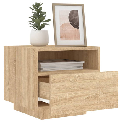 Bedside Cabinets with LED Lights 2 pcs Sonoma Oak 40x39x37 cm