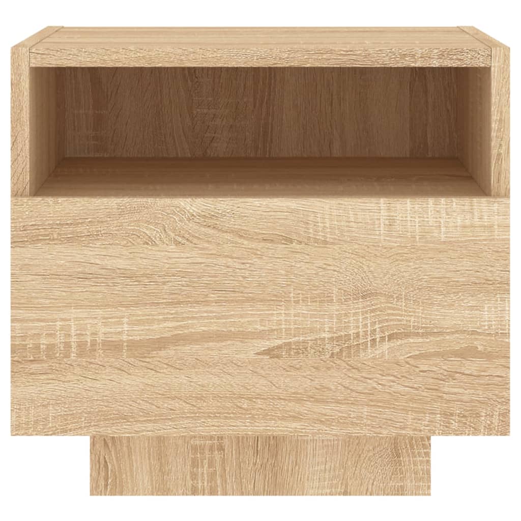 Bedside Cabinets with LED Lights 2 pcs Sonoma Oak 40x39x37 cm