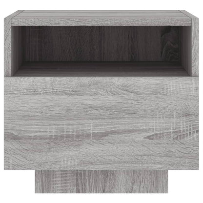 Bedside Cabinets with LED Lights 2 pcs Grey Sonoma 40x39x37 cm