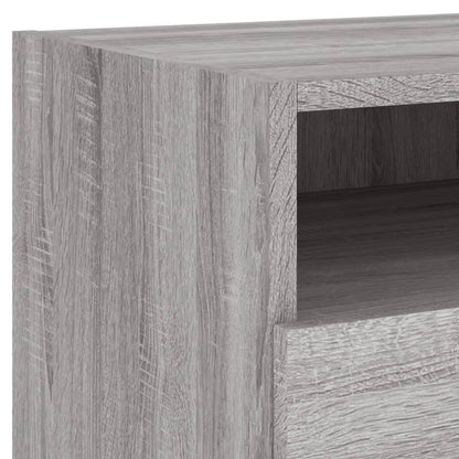 Bedside Cabinets with LED Lights 2 pcs Grey Sonoma 40x39x37 cm