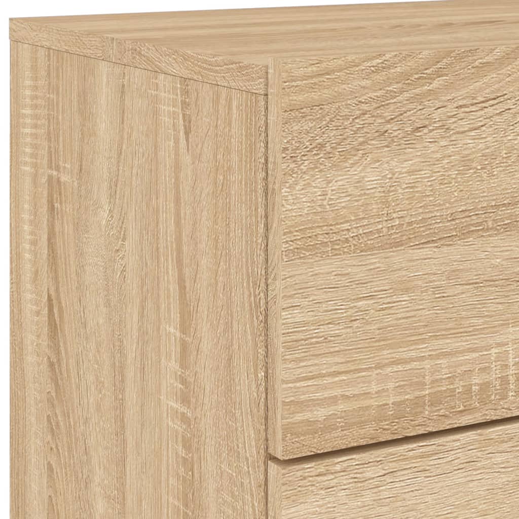 Wall-mounted Bedside Cabinets with LED Lights 2 pcs Sonoma Oak