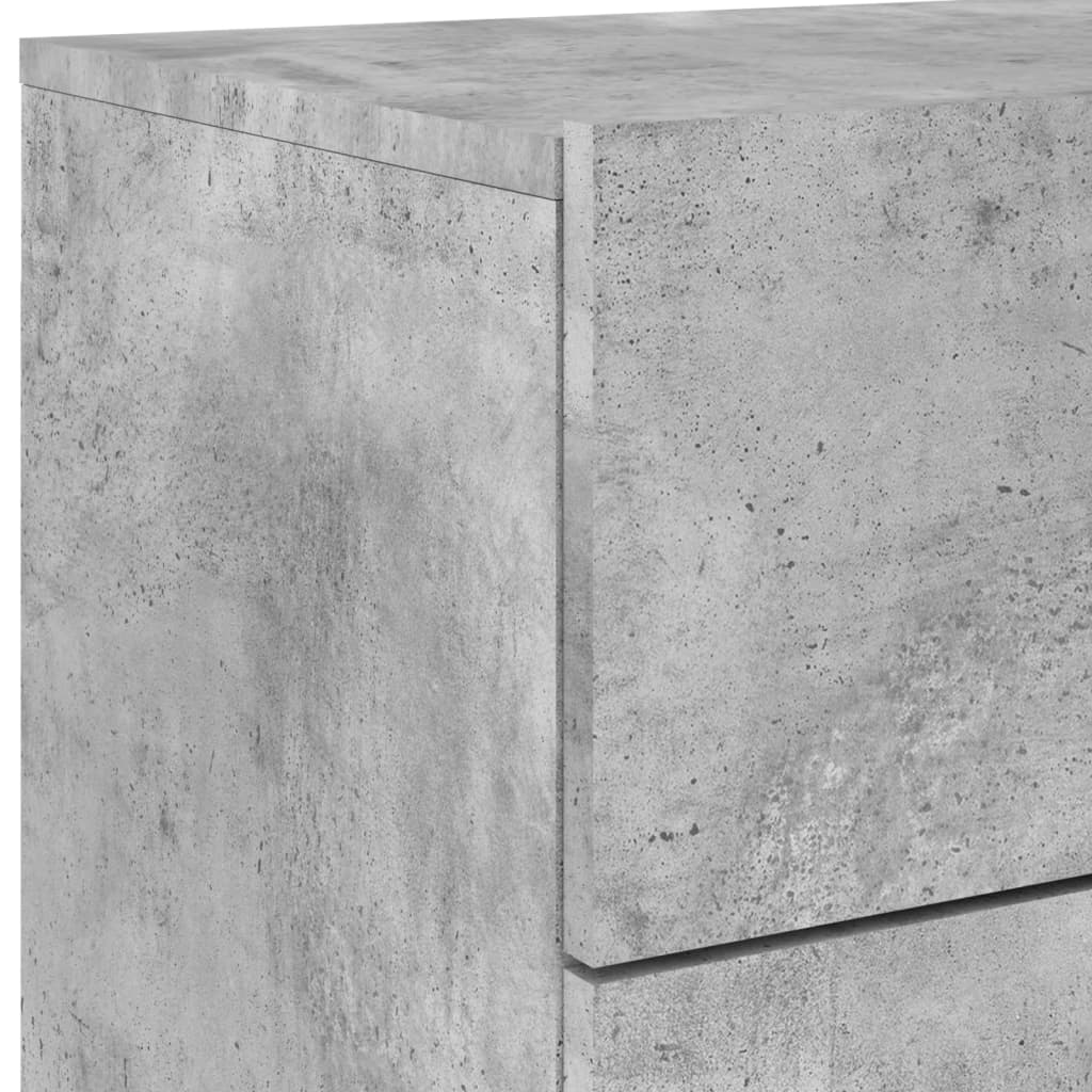 Wall-mounted Bedside Cabinets with LED Lights 2 pcs Concrete Grey