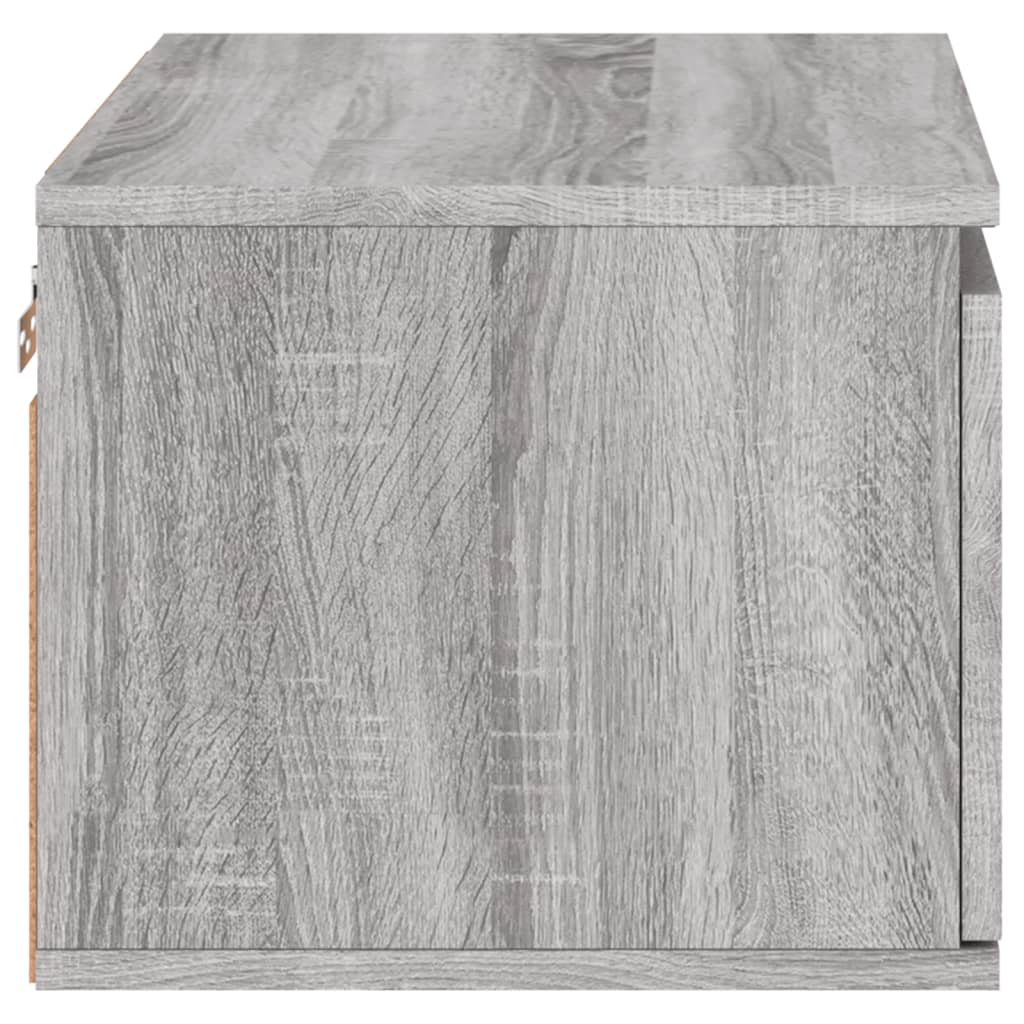 Wall-mounted Bedside Cabinet with LED Lights Grey Sonoma