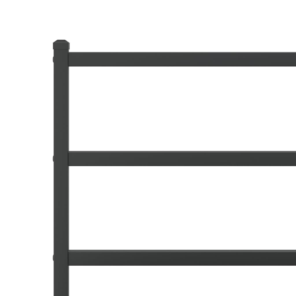 Metal Bed Frame with Headboard Black 100x190 cm