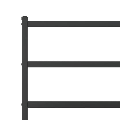 Metal Bed Frame with Headboard Black 135x190 cm Double