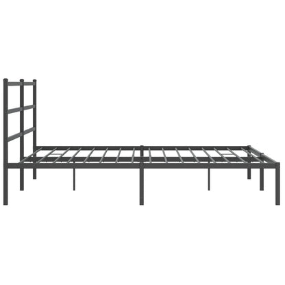 Metal Bed Frame with Headboard Black 180x200 cm Super King Size