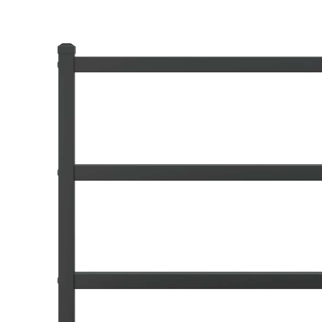 Metal Bed Frame with Headboard Black 180x200 cm Super King Size