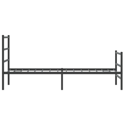 Metal Bed Frame with Headboard and Footboard Black 80x200 cm