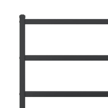 Metal Bed Frame with Headboard and Footboard Black 80x200 cm