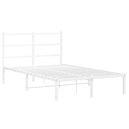 Metal Bed Frame with Headboard White 120x200 cm