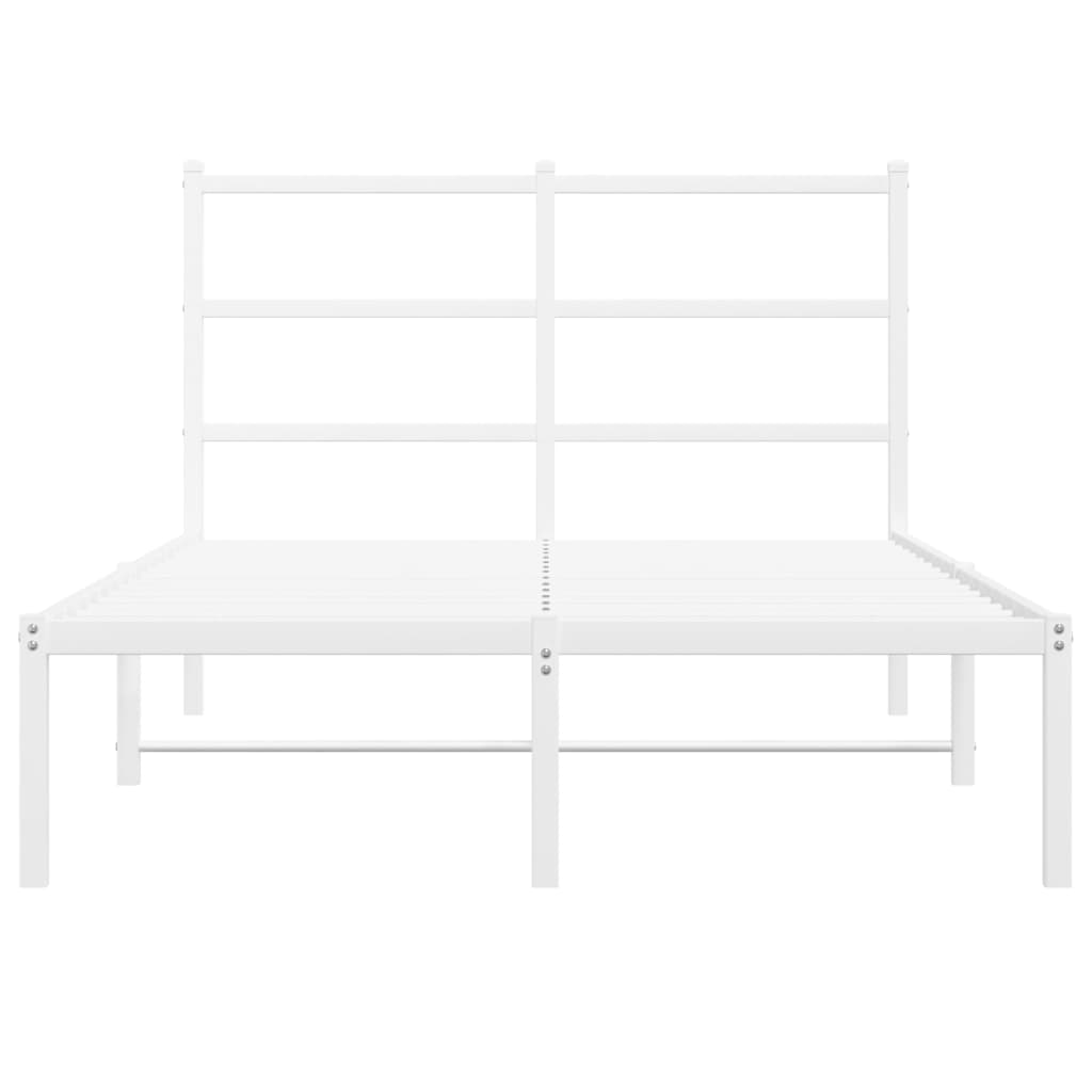 Metal Bed Frame with Headboard White 120x200 cm