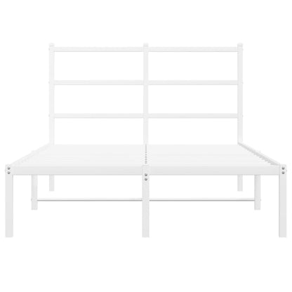 Metal Bed Frame with Headboard White 120x200 cm