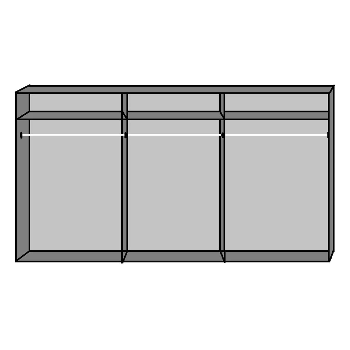 3 Door Sliding Mirror Door Wardrobe 270cm - Graphite