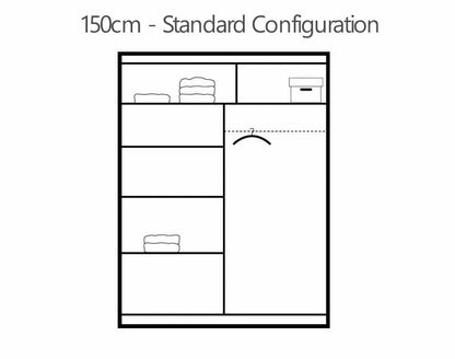 Tokyo V Curvy Sliding Door Wardrobe - Black, White, Oak