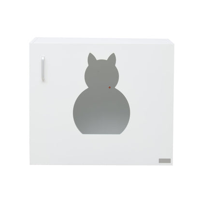 Pawhut Cat Litter Box Bathroom Furniture-White