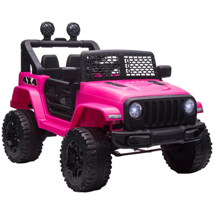 12V Battery-powered 2 Motors Kids Electric Ride On Car Truck Off-road Toy Pink