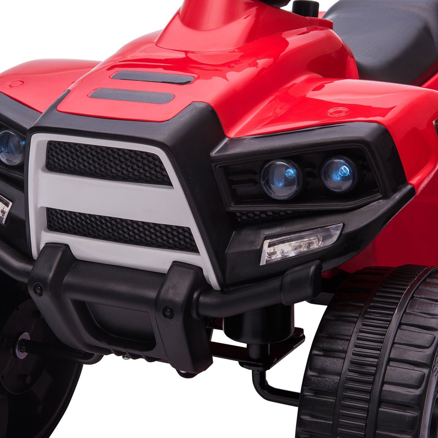 HOMCOM 6 V Kids Ride on Cars Quad Bike Electric ATV Toy for Toddlers w/ Headlights Battery Powered for 18-36 months Black+Red