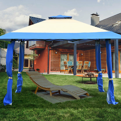 Large Adjustable Height Gazebo Canopy Patio Shelter