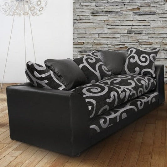Zina Chenille Fabric 3 Seater Sofa