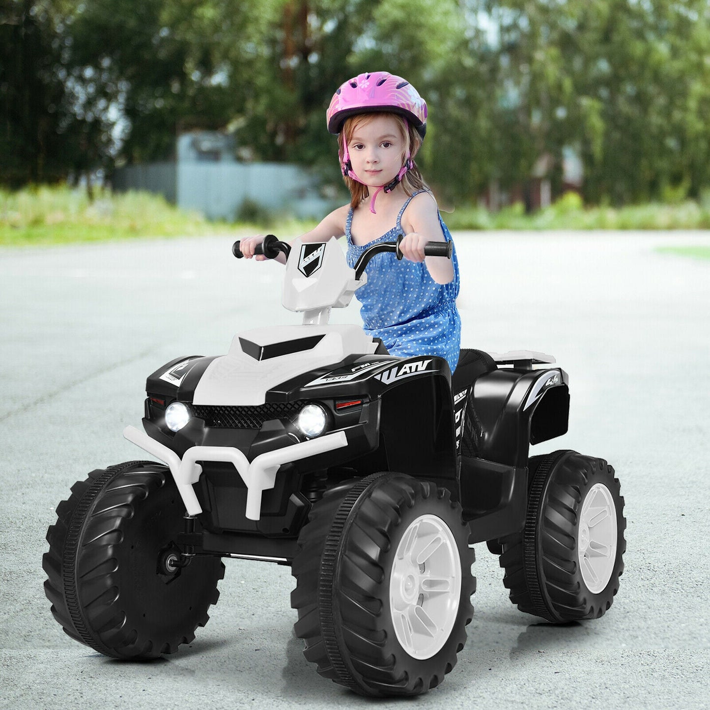 12v Electric Kids Ride On ATV / Quad Bike-White