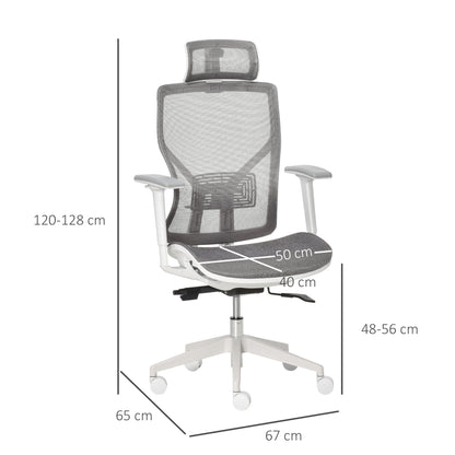 Vinsetto Adjustable Ergonomic Office Chair with Mesh Back - Grey