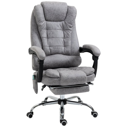 Vinsetto Adjustable Office Chair with High Back Footrest and 6 Points Heating Massage Function - Grey