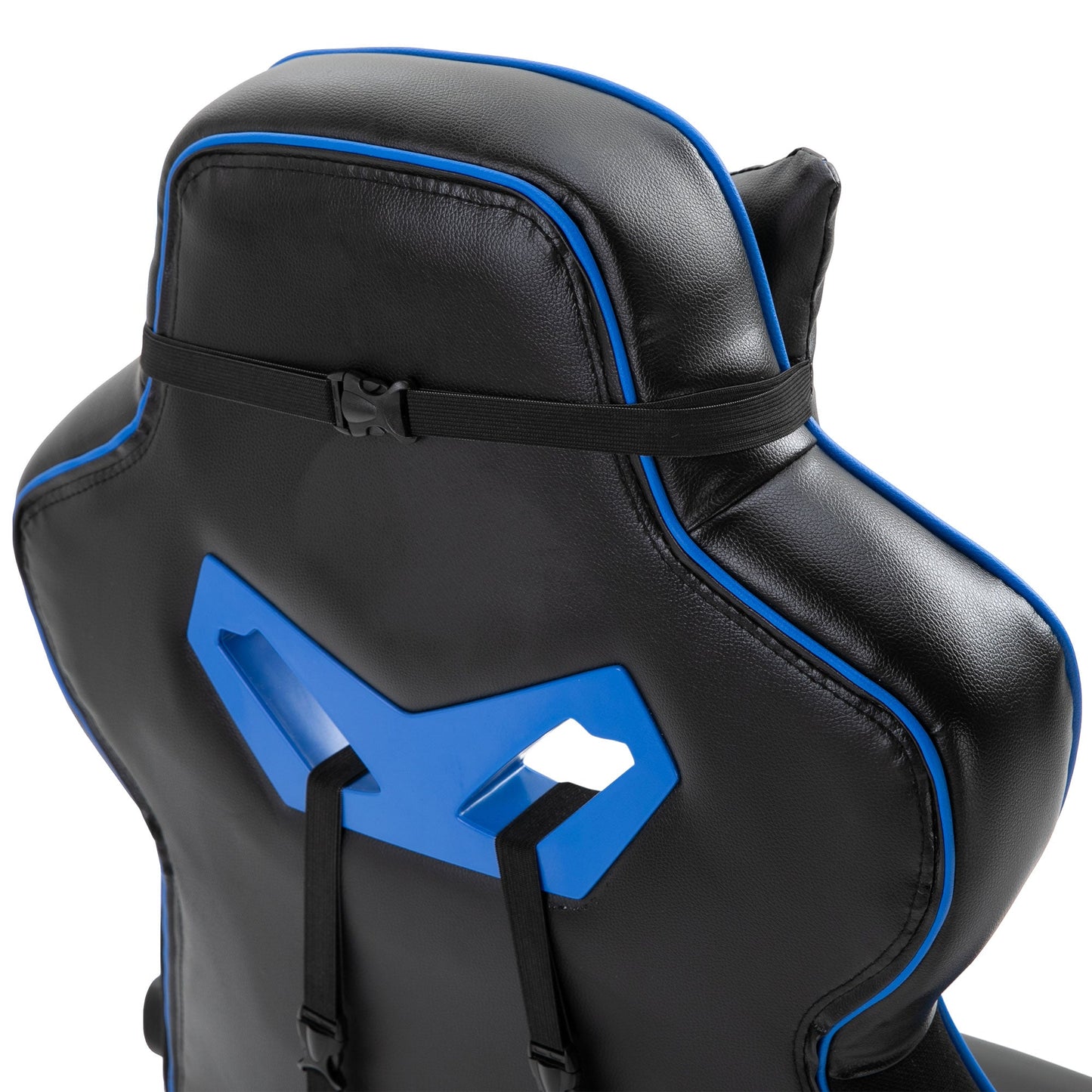 Vinsetto PU Leather Gaming Chair with Footrest and Headrest - Blue/Black