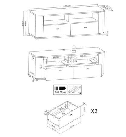 Dera 02 TV Cabinet 150cm