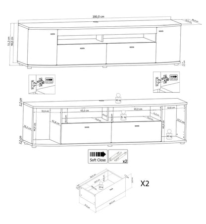 Dera 04 TV Cabinet 200cm