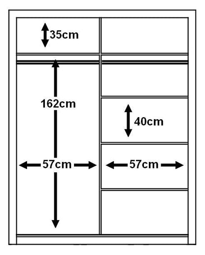 Arti 6 - 2 Sliding Door Wardrobe 120cm