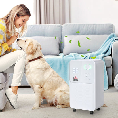 12L/Day 2L Portable Quiet Dehumidifier for Home Laundry Room Bedroom Basement, Electric Moisture Air De-Humidifier with 3 Modes