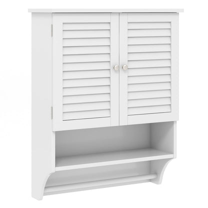 Bathroom Wall Cabinet with 2 Doors and 3-Position Adjustable Shelf-White