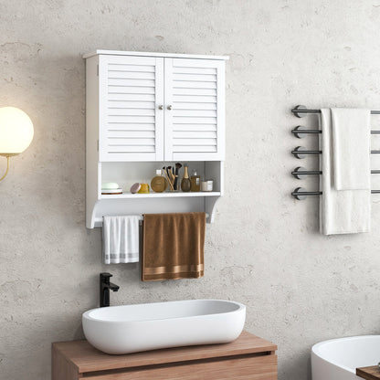 Bathroom Wall Cabinet with 2 Doors and 3-Position Adjustable Shelf-White