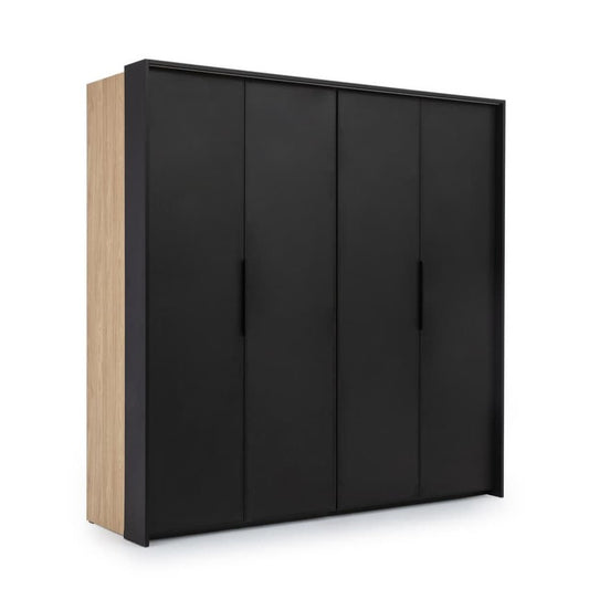 Black Loft Folding Door Wardrobe 204cm