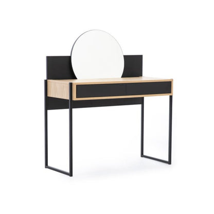 Black Loft Dressing Table With Mirror 104cm