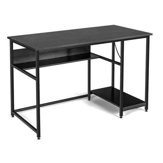 Industrial Computer Desk with Storage Shelf and CPU Stand-Black