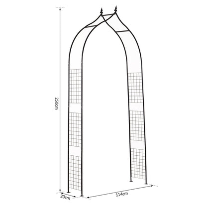 Outsunny Steel Frame Backyard Metal Pergola for Plants & Trellis Garden Arch Black