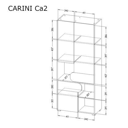 Carini CA2 Tall Cabinet 80cm