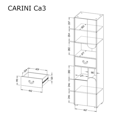 Carini CA3 Tall Cabinet 50cm
