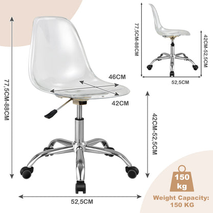 Acrylic Office Chair with Chromed Base for Home Office