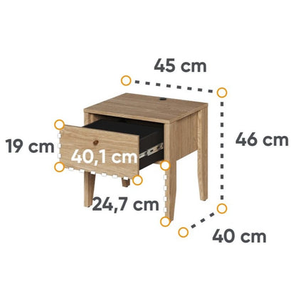 Cozy Bedside Table 45cm