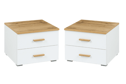 Wood WD23 Pair of Bedside Cabinets