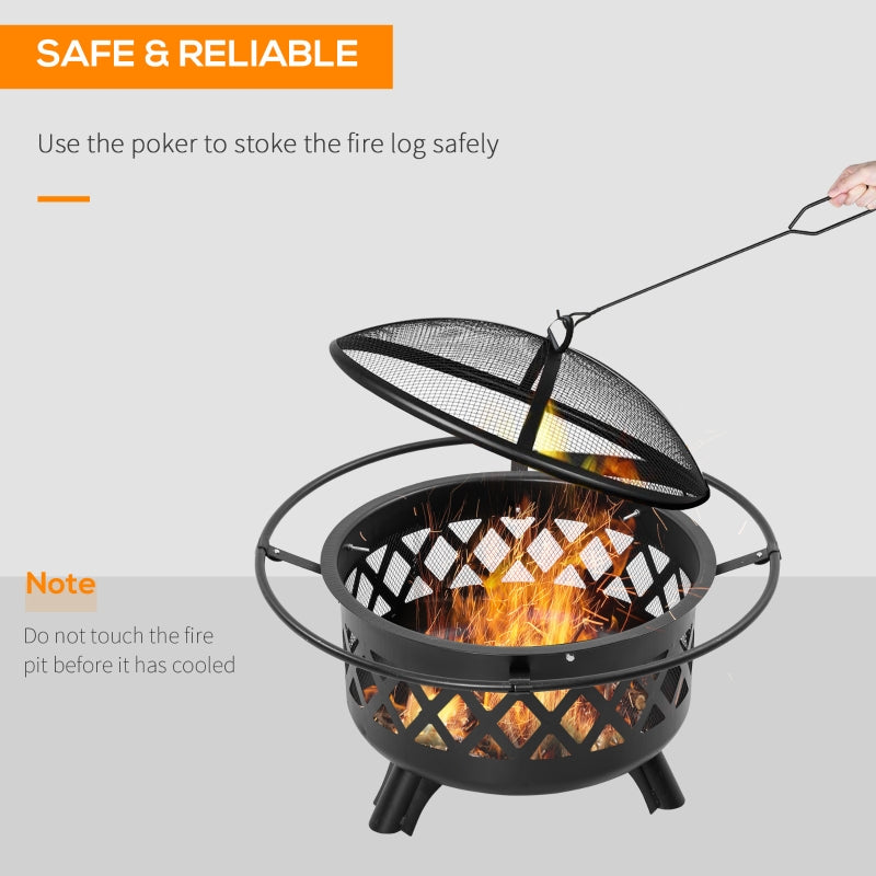 2-in-1 Outdoor Fire Pit With BBQ Grill